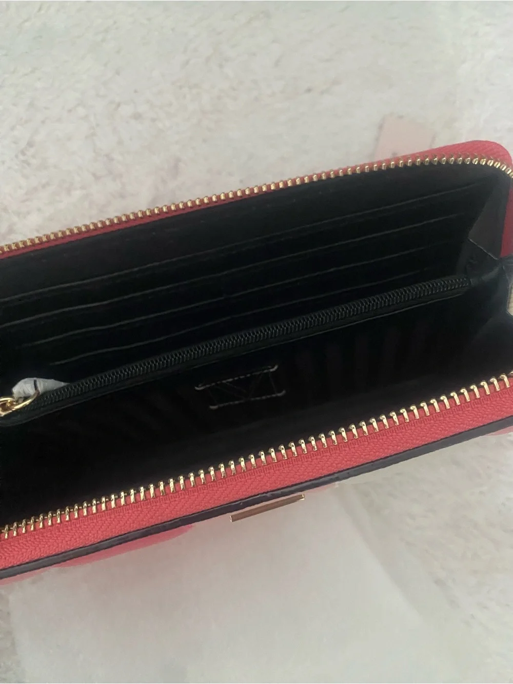 Victoria's Secret Pink and Blush Striped Zip-Around Wallet with Crystal Studs - Picture 3 of 3